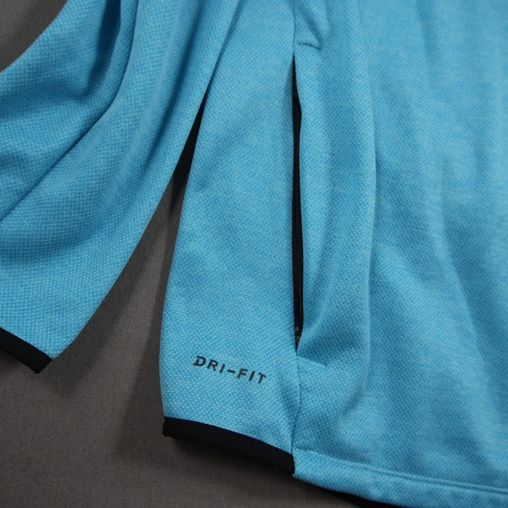 Nike Golf Dri-FIT 1/2 Zip Fleece Lined Pullover Men L 854349-466 Blue Black